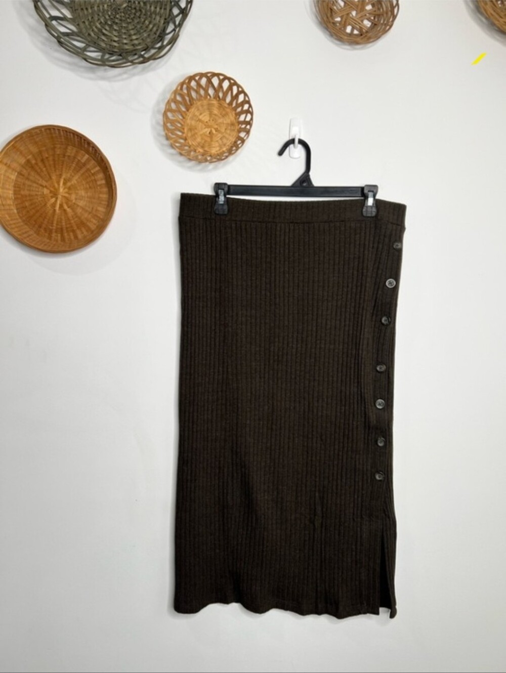 Time And Tru Ribbed Mid Calf Skirt Size Large